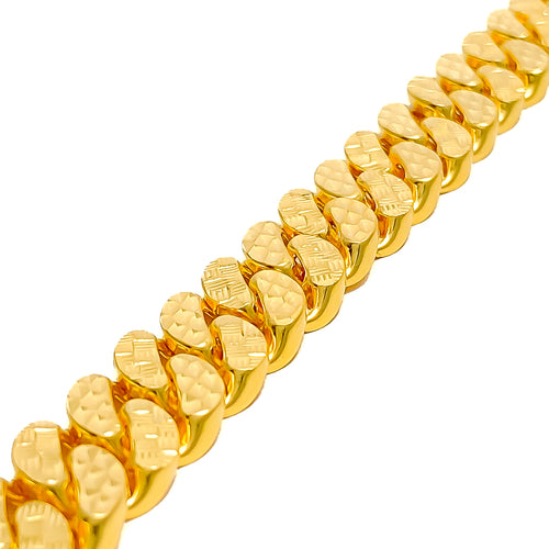 Bold Opulent Interlinked 22K Gold Men's Bracelet 
