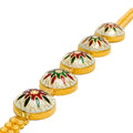 Vibrant Festive Floral 22k Gold Meenakari Bracelet 