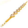 Bold Graceful Floral 22k Gold Meenakari Bracelet 