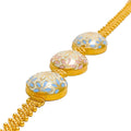 Palatial Pastel 22k Gold Floral Meenakari Bracelet 