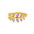 lovely-leaf-21k-gold-cz-ring