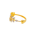 lovely-leaf-21k-gold-cz-ring