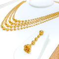 Reflective Striped 22k Gold Four Lara Necklace Set 