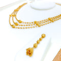 Glistening Faceted 22k Gold Three Lara Necklace Set 
