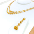 Classic Checkered Beads 22k Gold Lara Necklace Set 