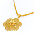 Charming Filigree Floral 22K Gold Pendant 