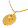 Elegant Dome Oval 22K Gold Pendant 