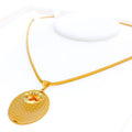 Elegant Dome Oval 22K Gold Pendant 