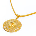 Dressy Beaded Floral Net 22K Gold Pendant 