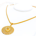 Dressy Beaded Floral Net 22K Gold Pendant 