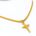 Lightweight 22k Gold Cross Pendant