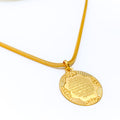 Magnificent Oval 22k Gold Script Pendant