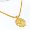 Graceful Striped 22k Gold Allah Pendant