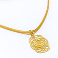 Intricate Motif 22k Gold Allah Pendant