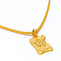 Classic Scroll 22k Gold Allah Pendant