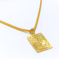 Ornate Rectangular 22k Gold Khanda Pendant
