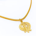 Sleek Shiny 22k Gold Khanda Pendant