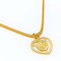 Heart-Shaped 22k Gold Khanda Pendant
