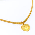 Lovely Heart 22k Gold Khanda Pendant