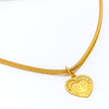 Dainty Heart 22k Gold Khanda Pendant