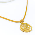 Halo Heart 22k Gold Khanda Pendant