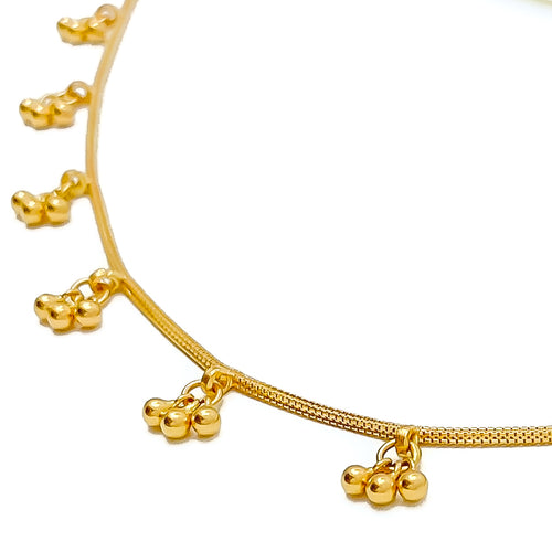 Dainty Tasseled 22K Gold Necklace - 18"  