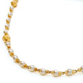 Glistening Glossy 22k Gold Pearl Necklace - 16"