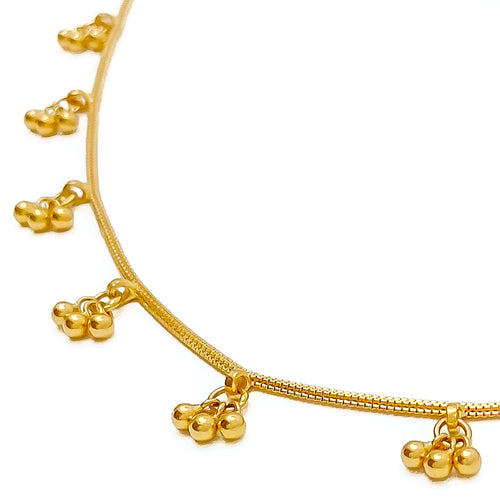 Majestic Hanging Tassel 22K Gold Necklace - 18"   