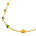 Festive Fancy 22k Gold Long Meena Orb Chain - 26"  