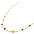 Festive Fancy 22k Gold Long Meena Orb Chain - 26"  