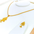 Distinctive Diamond Shaped 22k Gold Pendant Set