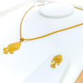 Delightful Dressy Posh 22k Gold Pendant Set 
