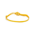 Glistening Floral 22k Gold CZ Bangle Bracelet 