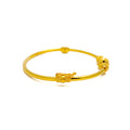 Stately Striped 22k Gold Bangle Bracelet 