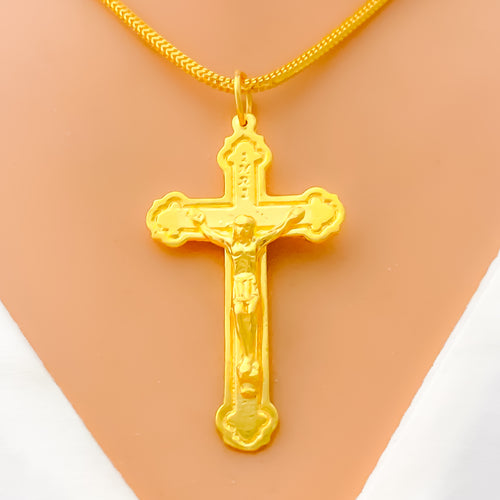 Iconic 22k Gold Cross Pendant 