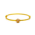 Reflective Star Adorned 22k Gold Bangle Bracelet 