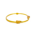 Reflective Star Adorned 22k Gold Bangle Bracelet 