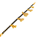 Magnificent Charmed 22k Gold Black Bead CZ Bracelet 
