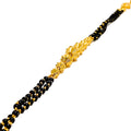 Reflective Striped 22k Gold Black Bead Bracelet 