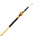 Fancy Decorative 22k Gold Black Bead CZ Bracelet 