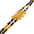 Extravagant Radiant 22k Gold Black Bead CZ Bracelet 