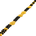 Traditional Motif 22k Gold Black Bead Bracelet 