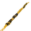 Unique Decorative 22k Gold Black Bead Bracelet 