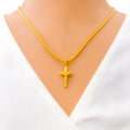 Lightweight 22k Gold Cross Pendant 