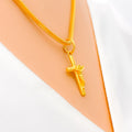 Lightweight 22k Gold Cross Pendant 