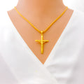 Stately 22k Gold Cross Pendant 