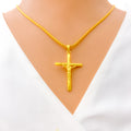 Stately 22k Gold Cross Pendant 