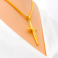 Stately 22k Gold Cross Pendant 