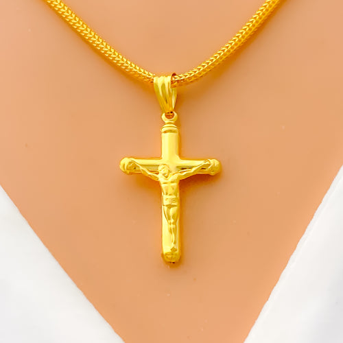 Chic 22k Gold Cross Pendant 