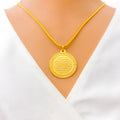 Dual Layered 22k Gold Inscription Pendant 